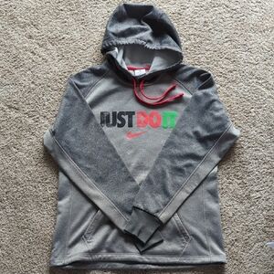 Nike Gray and Red Pullover Hoodie